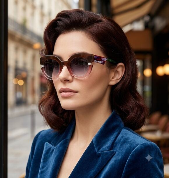 Face À Face Accessories - New Face A face kimono 1 4173 gradient brown pink sunglasses hand made Italy